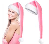 Générique Bonnet De Père Noël 74.9 Cm Long,Chapeau De Santa En Velours Doux - Accessoire Unisexe Pour Fêtes Photos Carnaval Célébrations Nouvel An Masquerade
