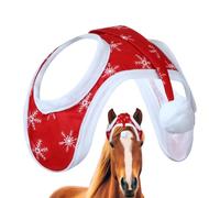 Générique Bonnet De Père Noël Pour Cheval | Costumes de Noël pour Chevaux à Porter | Motif Flocons Respirant Pour Équitation Hiver Photos Ferme Festivités