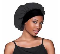 Générique Bonnet de Soie, pour Dormir, Bonnet de Satin Doux et Confortable pour Dormir, Noir, Rose