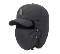 Générique Bonnet d'hiver unisexe avec étiquette, cache-oreilles, idéal for le ski, les activités de plein air et la neige(Dark Grey)