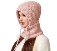 Générique Bonnet éCharpe Femme 3 en 1 pour Femme, Bonnet 3 en 1 avec éCharpe Et Masque, Cache-Cou avec Couvre-Visage,Chaud, pour La RandonnéE, Les Voyages, Le Ski, Le VéLo, Le Snowboard