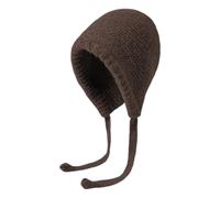 Générique Bonnet Est Hat Women's Thickened Warm Ear Small Wool Cold Proof Knitted Baotou Lei Feng Hat Bonnet Bain Enfant (Coffee, One Size)