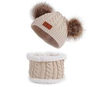 Générique Bonnet Et Tour De Cou Enfant Tour De Cou Bebe Polaire Doudoune Capuche Garcon Bonnet Naissance Unisexe Bonnet pour Les Garcons Chapeau Animaux Enfant Chapeau Bebe Garcon 3-6 Mois