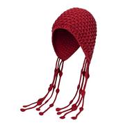 Générique Bonnet Femme Printemps Automne Bonnet Souple au Crochet Fait Main pour Femmes Bonnet d'hiver Péruvien en Tricot pour Femme avec Rabat d'oreille pour Le Ski et la Neige