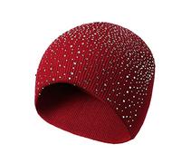 Générique Bonnet Hiver Femme Chic,Hommes Chapeaux d'hiver en Plein Air Couleur Unie Tricoté Coton Chapeau CrèMe Solaire Course Sport Chaud Tricoté Chapeau (Red One Size)