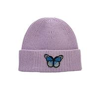 Générique Bonnet Hiver Femmes Brodé Chaud Crochet Hiver Tricot Ski Slouchy Caps Chapeau(Purple,One Size)
