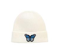 Générique Bonnet Hiver Femmes Brodé Chaud Crochet Hiver Tricot Ski Slouchy Caps Chapeau(White,One Size)