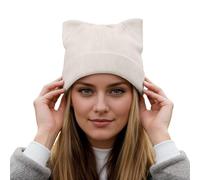 Générique Bonnet Homme Protection Oreille, Bonnet d'hiver tricoté Thermique avec Oreilles de Chat pour Contre Le Froid extérieur en mélange Doux