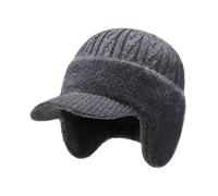 Générique Bonnet Hommes, Casquette Hommes avec Cache Oreille, Bonnet Hiver Polaire À Visière