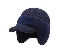 Générique Bonnet Hommes, Casquette Hommes avec Cache Oreille, Bonnet Hiver Polaire À Visière
