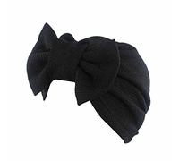 Générique Bonnet Naissance Fille Head Hat Bow Cap Cancer Women Wrap Scarf Baseball Caps Bonnet Enfant Lapin (Black, One Size)