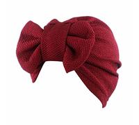 Générique Bonnet Naissance Fille Head Hat Bow Cap Cancer Women Wrap Scarf Baseball Caps Bonnet Enfant Lapin (Red, One Size)