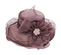Générique Bonnet Noir Gendarmerie Bridal Fascinator Tea Chapeau pour Femme Fête de Mariage Casquettes de Baseball Sorcier Marron (Grey, One Size)