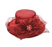 Générique Bonnet Noir Gendarmerie Bridal Fascinator Tea Chapeau pour Femme Fête de Mariage Casquettes de Baseball Sorcier Marron (Wine Red, One Size)