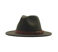 Générique Bonnet Noir Satin Chapeau Large Ceinture de Laine Classique Floppy Panama Buckle Womens Chapeau Casquettes de Baseball Bonnet Ski Polaire Homme (Army Green, One Size)
