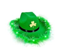 Générique Bonnet Originale Irish For Women Irish 4 St. Day Hat Wide Brim Hats Green Hat Containing Lights That Can Light Tactique (C, One Size)