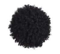 Générique Bonnet Perruque Courtes Synthétique Noire Afro - Perruque Femme Bouclée Rouge Carré (Noir, Taille Unique)