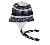 Générique Bonnet péruvien en Laine Naturelle mélange alpaga/Acrylique tricoté à la Main fabriqué au Pérou de façon Artisanale Taille 56-60cm Chullo Hiver Chaud Femmes Hommes Taille Unique Mixte (F26)