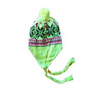 Générique Bonnet péruvien Fluo doublé Doublure Polaire Taille 56-58 cm Environ Fluorescent Chullo Hiver Chaud Femmes Hommes Mixte (Acrylique, Jaune)