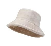 Générique Bonnet Rose Enfant pour Femmes, Fausse Connaissance Superficielle, Chapeau de pêcheur Moelleux, Chaud et Doux, Chapeau de Soleil en Fourrure pour l'hiver Arlequin (Beige, One Size)