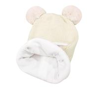 Générique Bonnet Satin Or Baby Winter Hat Scarf Set Toddler Beanie Hats Girl Boy with Neck Warmer Beanie for Kids Knit Warm for Cold Weather Polaire Ski Homme (Beige, One Size)