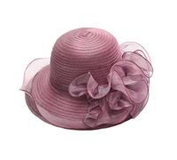 Générique Bonnet Ski Satin Thé Fascinateur pour Femme Parti Chapeau de mariée Mariage Casquettes de Baseball Cowboy Adulte (Purple, One Size)