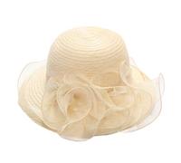 Générique Bonnet Ski Satin Thé Fascinateur pour Femme Parti Chapeau de mariée Mariage Casquettes de Baseball Cowboy Adulte (Yellow, One Size)