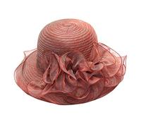Générique Bonnet Ski Satin Thé Fascinateur pour Femme Parti Chapeau de mariée Mariage Casquettes de Baseball Cowboy Adulte (Red, One Size)