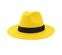 Générique Bonnet Soie Enfant Hat avec Boucle de Courroie Chapeaux Outbacks réglables Melon Noir Enfant (Yellow, One Size)