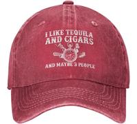 Générique Bonnets de Père Noël Unisexes Saftbak Funny Hat J’Aime la Tequila et Les cigares et Peut être 3 Personnes Chapeau pour Hommes Chapeaux de Papa avec Casquette Design Cadeau Mode