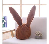 Générique Bonnets De Polissage Fille cadeau bonnet robe couverture peluche Head jolie oreille lapin animal chapeau de baseball casquettes Bonnet Rouge Bleu (Brown, One Size)