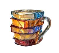 Générique Book Coffee Mug, Painted Mug with Handle, 6.69x5.51x4.72 Inches Compact Design, Creative Ceramic Cup for Morning Break, Café Study, Bookshelf, Kitchen Accessory and Bedroom Decor