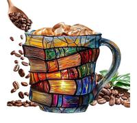 Générique Book Coffee Mug, Painted Mug with Handle, 6.69x5.51x4.72 Inches Compact Design, Creative Ceramic Cup for Morning Break, Café Study, Bookshelf, Kitchen Accessory and Bedroom Decor