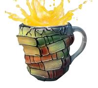 Générique Book Cup | Beverage Mug With Handle | Versatile Placement Vintage Cup, Delicate Workmanship Aesthetic Meaningful Present Drinkware For Literature Lovers Home Kitchen Cafe Bookshelf