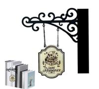 Générique Book Decor, Book Lover Hangable Sign, Organized Visual Appeal, Wall Art Accessory For Bookworms, Rustic Reader Decoration For Home, Classroom, Halloween, Librarians, 8.27x7.48 Inches