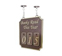 Générique Book Shelf Decor, Bookish Bookshelf Counter Ornament with Modern Design Tracking Books Read This Year Up to 999, Study Library Living Room Reader Gift for Adults, 11.4x12.7x0.9cm