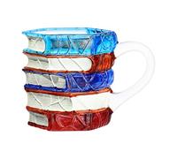 Générique Book Themed Mugs - 4.72x3.35 Inches Stained Glass Coffee Mugs | Chapter Book Mug | Novelty 3d Stained Glass Drinkware Decoration | Painted Books Mug for Christmas Birthday Kitchen Bar