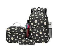 Générique Bookbag Set for Middle High School | Flower Print Backpack Set - for Teens Boys Girls Youth Travel Vacation Outgoing Daily