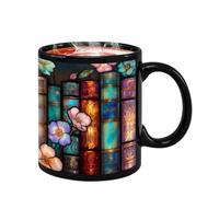 Générique Bookshelf Cup - 330ml Ceramic Mug With Handle, Novelty Milk Drinkware For Reader Beverage Water Milk Cafe Kitchen Restaurant