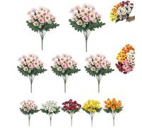 Générique Booneb Artificial Mums, Artificial Outdoor Sunset Mums Flowers, Rich in Color, No Maintenanceno Watering (5Bunches of Pink)