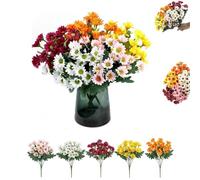 Générique Booneb Artificial Mums, Artificial Outdoor Sunset Mums Flowers, Rich in Color, No Maintenanceno Watering (5Bunches of Mix)