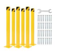 Générique Borne de sécurité, Poteau de 91 cm de Hauteur avec Tube en Acier de 11,4 cm de diamètre, borne de stationnement en Acier avec 24 boulons d'ancrage, borne en Acier Jaune pour Zone à