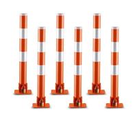 Générique Bornes de stationnement Pliables - Lot de 6 poteaux de sécurité en Acier, barrières de Circulation pour allées et garages, poteaux de sécurité Rouges résistants pour la sécurité routière
