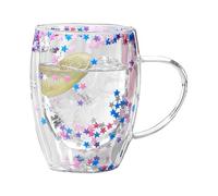 Générique Borosilicate Mug - Thermal Espreso Vessel, Insulated Beverage Container, Transparent Aesthetic Drinkware, Heat Resistant Twin Wall Design | Large Capacity Hot Cold Drinks, Home Office Usage