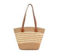 Générique Borsa di paglia*1 Grande Boho A Tracolla Con Cerniera Liscia - Borse Da Donna In Paglia - Per Viaggi All'Aria Aperta Vacanze Shopping Piscina Ufficio Università Feste Compleanni Matrimoni