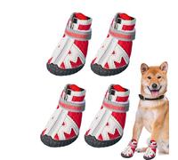Générique Botas Perro - 4 Piezas Protectores Patas | 5 Tallas Botas Perro Goma Antideslizante, Transpirable, Verano Pavimento Caliente, Invierno Nieve, Exterior