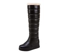 Générique Botte au Genou Bottes Femmes Chaussures Doublure Chaude Hiver en PU Cuir Souple Bottines Plats Boots Cavalière Larges Bottes de Neige Botte Western Tendance Chaussures Boots d'hiver