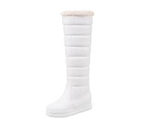 Générique Botte au Genou Bottes Femmes Chaussures Doublure Chaude Hiver en PU Cuir Souple Bottines Plats Boots Cavalière Larges Bottes de Neige Botte Western Tendance Chaussures Boots d'hiver