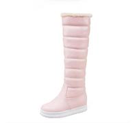 Générique Botte au Genou Bottes Femmes Chaussures Doublure Chaude Hiver en PU Cuir Souple Bottines Plats Boots Cavalière Larges Bottes de Neige Botte Western Tendance Chaussures Boots d'hiver