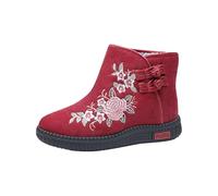 Générique Botte De Neige Femme Imperméables Fourrées Chaude Bottines Confortable Antidérapant Chaude Chaussures Chaudes Repousse La Neige Fondue Latéral Zip Bottes Pour bottes de femme Rouge 37